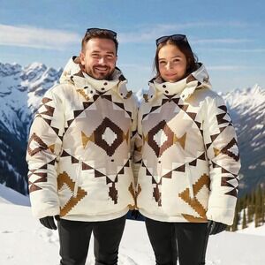Polo Ralph Lauren XXL Unisex Down‎ Puffer Jacket Aztec Trival Southwestern $498